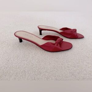 Talbots red leather slides sandals - size 7.5